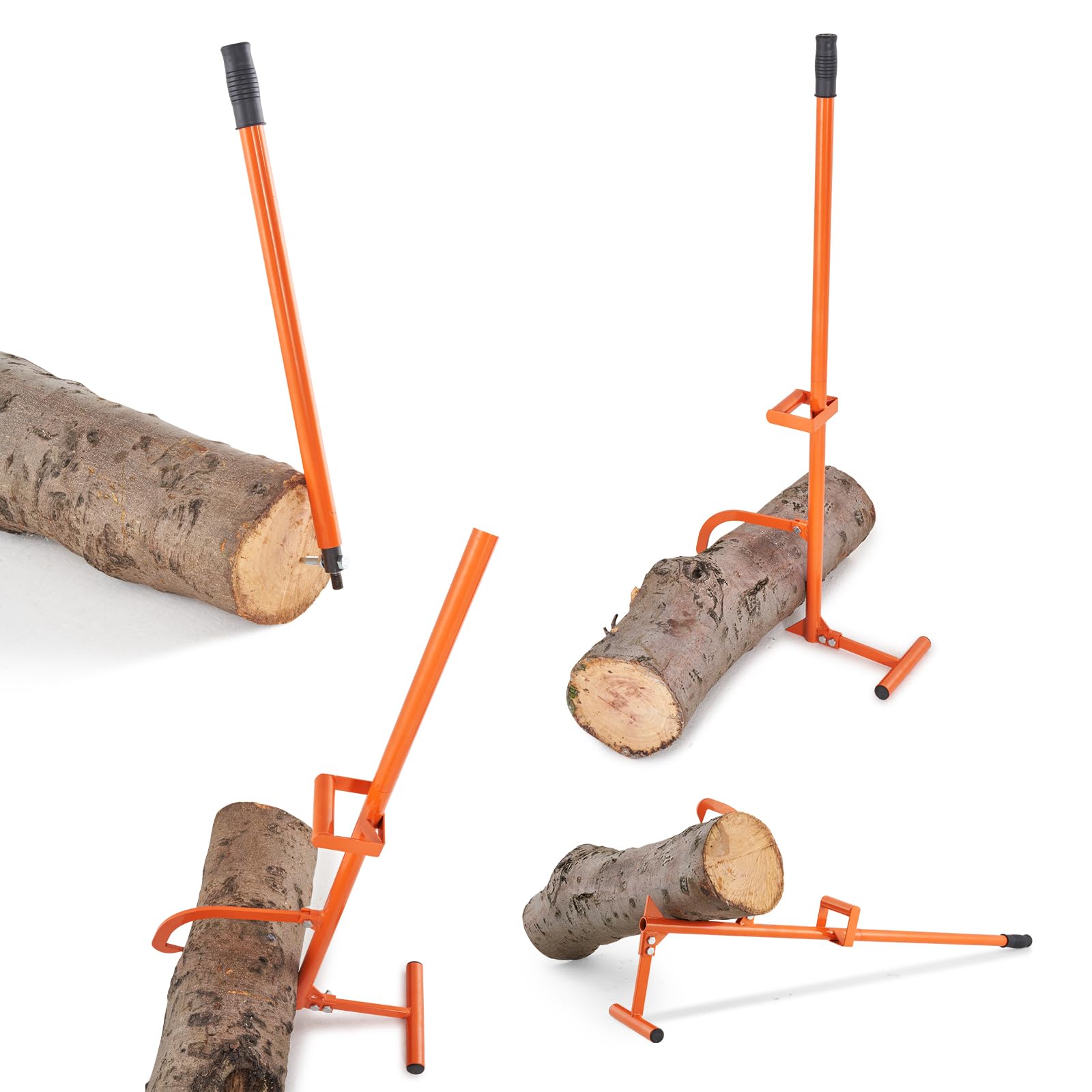 VEVOR Wytrzymały podnośnik do bali metalowy uchwyt 1219 mm podnośnik do kłód z regulowanym hakiem nachylonym do kłód o średnicy do 38 cm podnośnik do rolowania, podnoszenia kłód