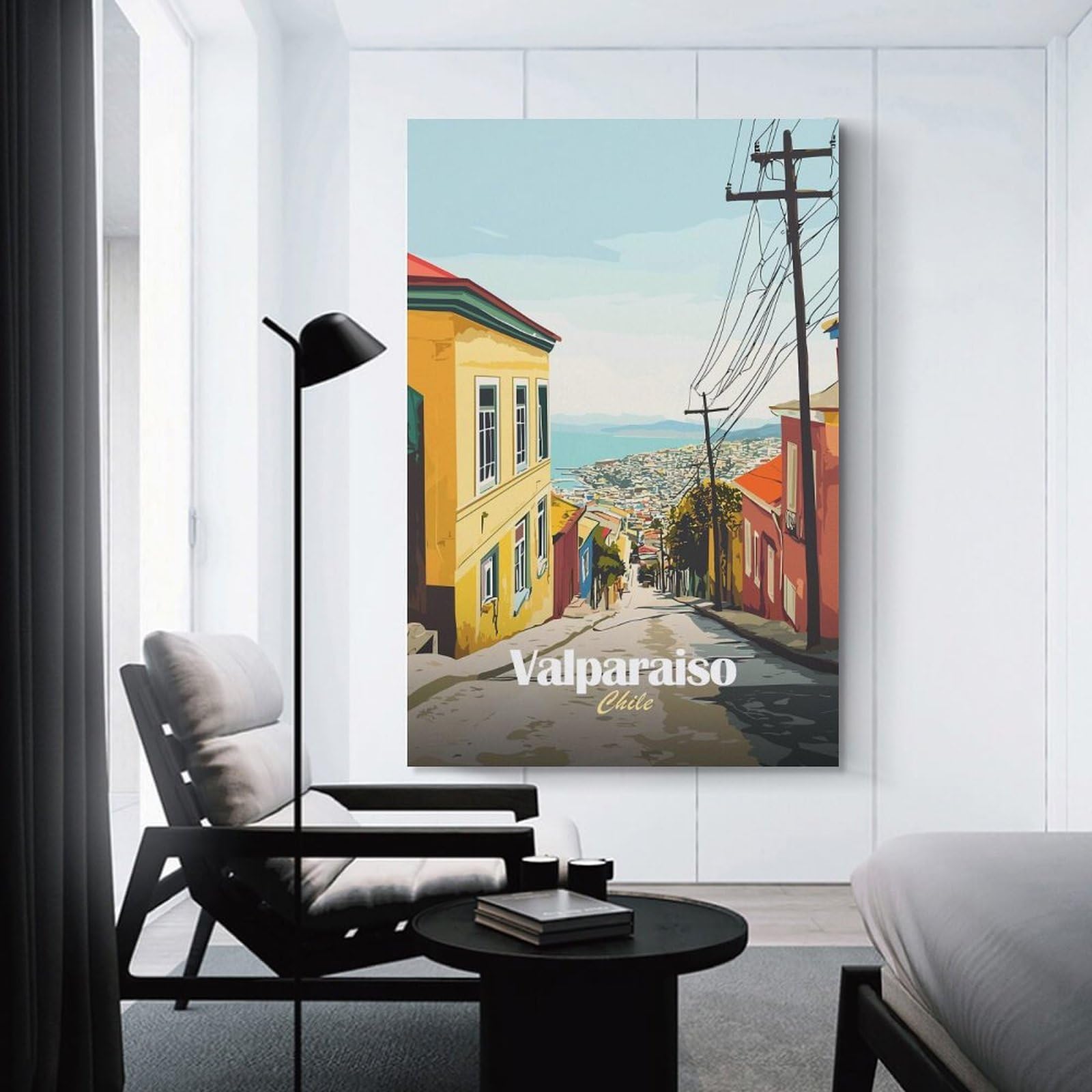 Junmoney Valparaiso, Chile Street View Canvas Art Print, 20x30inch(50x75cm), for Bedrooms, Workspaces And Everyday Interiors, A Flexible Wall Accent for Shared Spaces