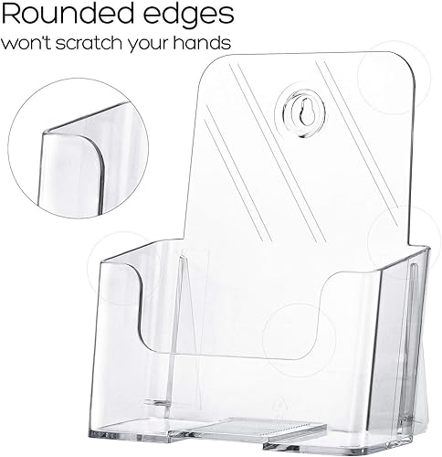Miniatura 3 de MaxGear Paquete de 2 soportes acrílicos para folletos de 6 x 8 pulgadas, soporte para tarjetas de visita de acrílico transparente para oficina