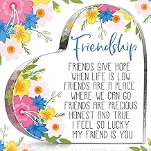 Spiareal Gift for Friend Friendship Women Friend Friendship Birthday Cheer up Gift Acrylic Heart Butterfly Keepsake Paperweight for Home Office Table Shelf(Flower)