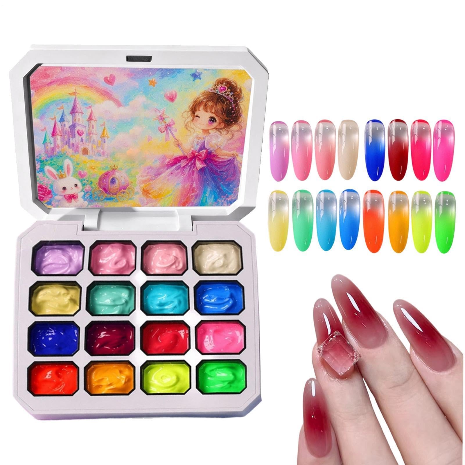 Palette de peinture à ongles 16 couleurs dégradées