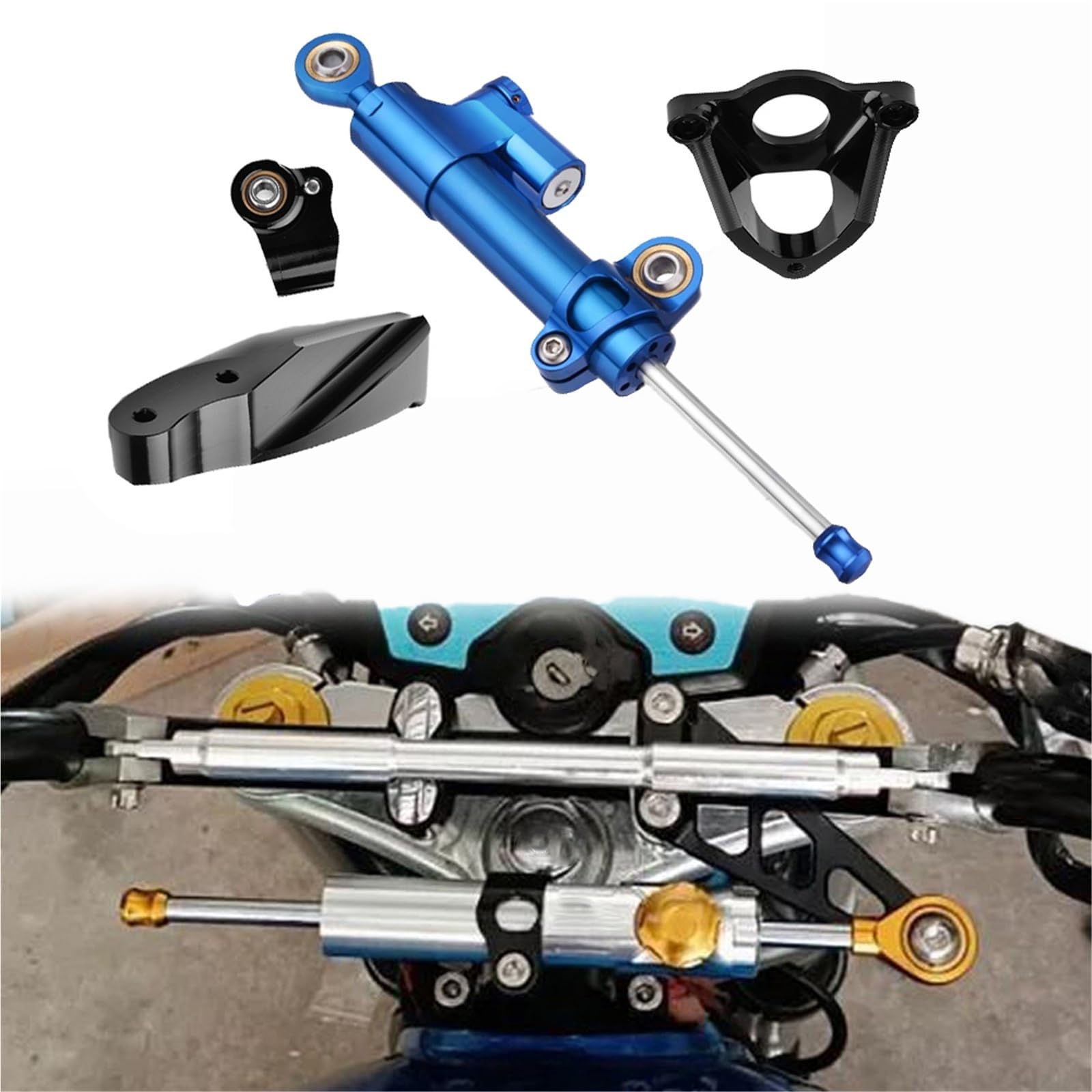Amortisseur de direction de précision CBR600RR kit support anodisé turquoise - 5