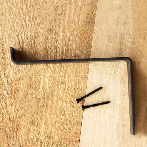 Miniatura 9 de Soporte para estante de hierro forjado, soporte para estante flotante, soporte de pared para estantería, soporte para estante de almacenamiento de