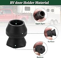 Vista 5 de Kit de soporte para puerta de remolque de perfil bajo con protector de goma, se ajusta a remolque de RV - Juego de 2
