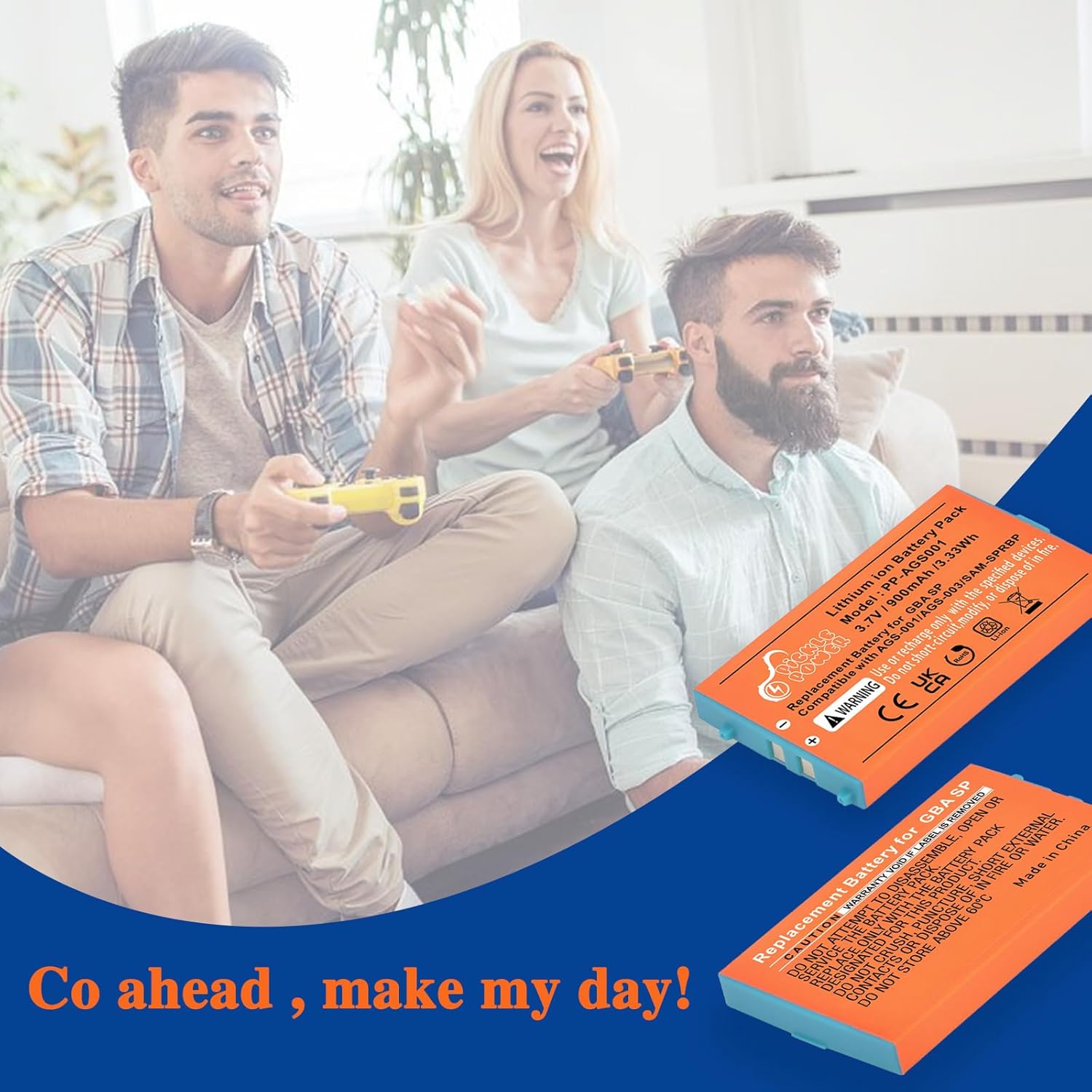 Pickle Power GBA SP Battery Replacement, 900mAh Rechargeable Lithium-ion Battery with Tool Kit Compatible with Nintendo Gameboy Advance SP - Image 7