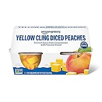 Vista 1 de Yaxa Fresh, Melocotones amarillos en cubitos en jugo de frutas, cuencos de 4 onzas (paquete de 4)