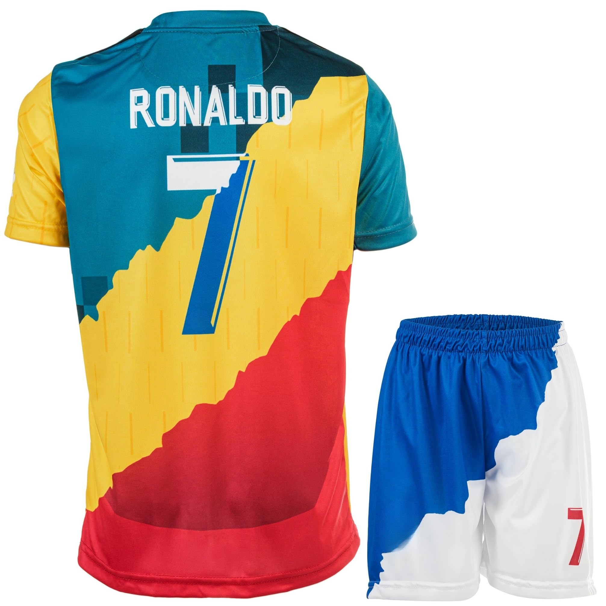 Trio Ronaldo Special Vintage Edition #7 Kinder Fußball Trikot & Shorts Geschenkset Jugendgrößen