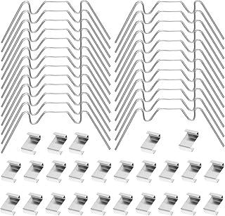 50pcs Greenhouse Clips Greenhouse Window Clips Stainless Steel Greenhouse Glass Pane Fixing Clips Greenhouse Spring Clips Halls Greenhouse Clips for Glass (25 W Glazing Clips & 25 Z Overlap Clips)