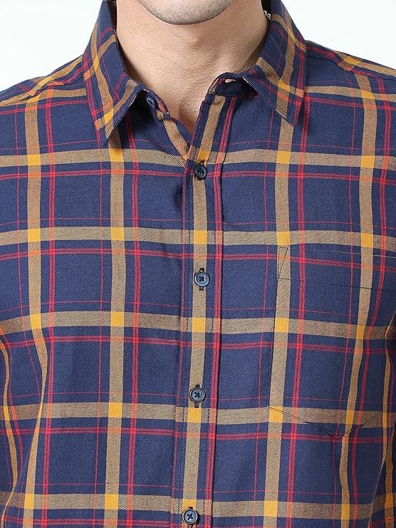 Image of GLORYBOYZ Men's Full Sleeve Checkered Casual Cotton Shirt S-2XL