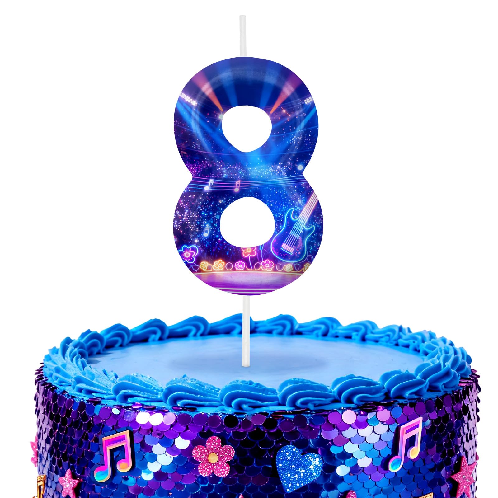 Kpop Number 8 Birthday Candles for Birthday Decorations and Cake Topper
