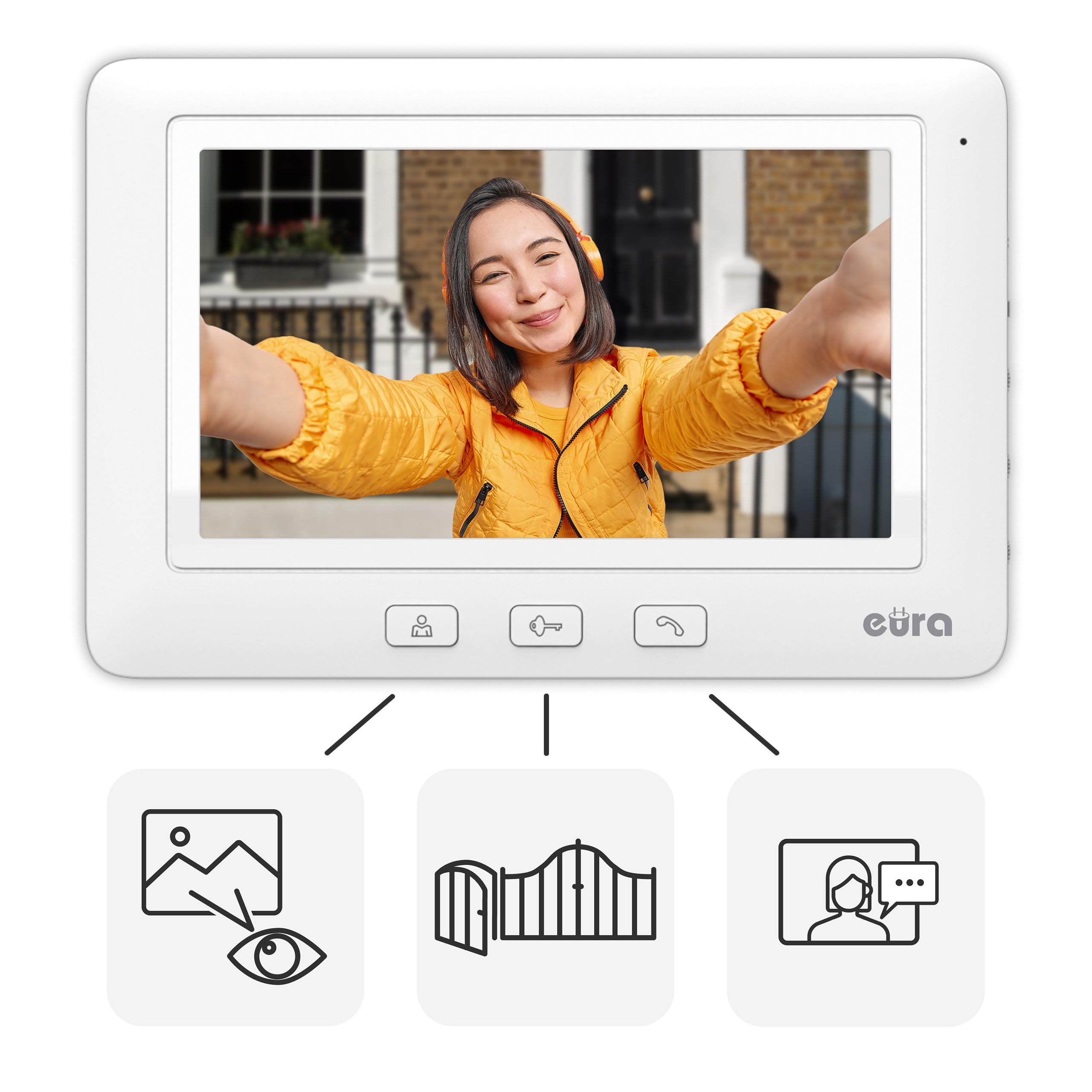 EURA VDP-45A3-TY Alpha+ TUYA WiFi wideodomofon, 4-przewodowy, kolorowy monitor 7", biały
