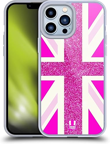Head Case Designs Fashion - Funda de gel suave con purpurina Union Jack Collection compatible con Apple iPhone 13 Pro Max Head Case Designs Fashion - Funda de gel suave con purpurina Union Jack Collection compatible con Apple iPhone 13 Pro Max