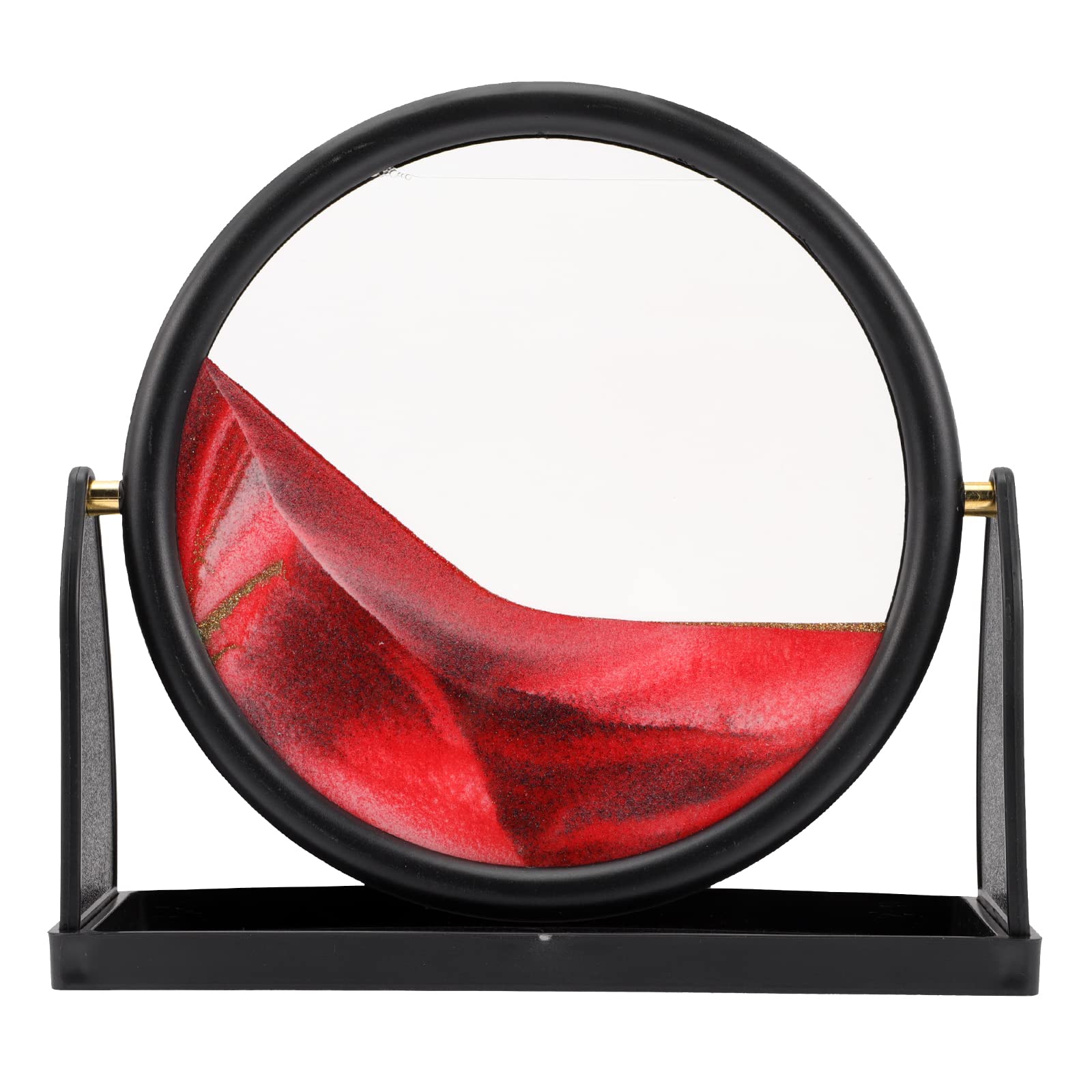 Toddmomy Peinture de Sables Mouvants 3D Paysage, Ornement Rouge en Verre