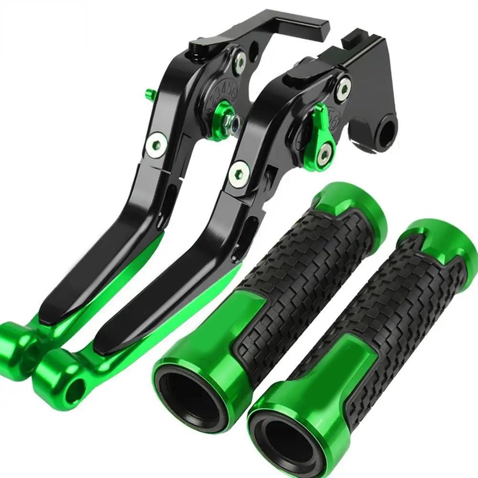 Leviers de frein et embrayage en aluminium pour Kawasaki ZX-6R avec embouts de guidon