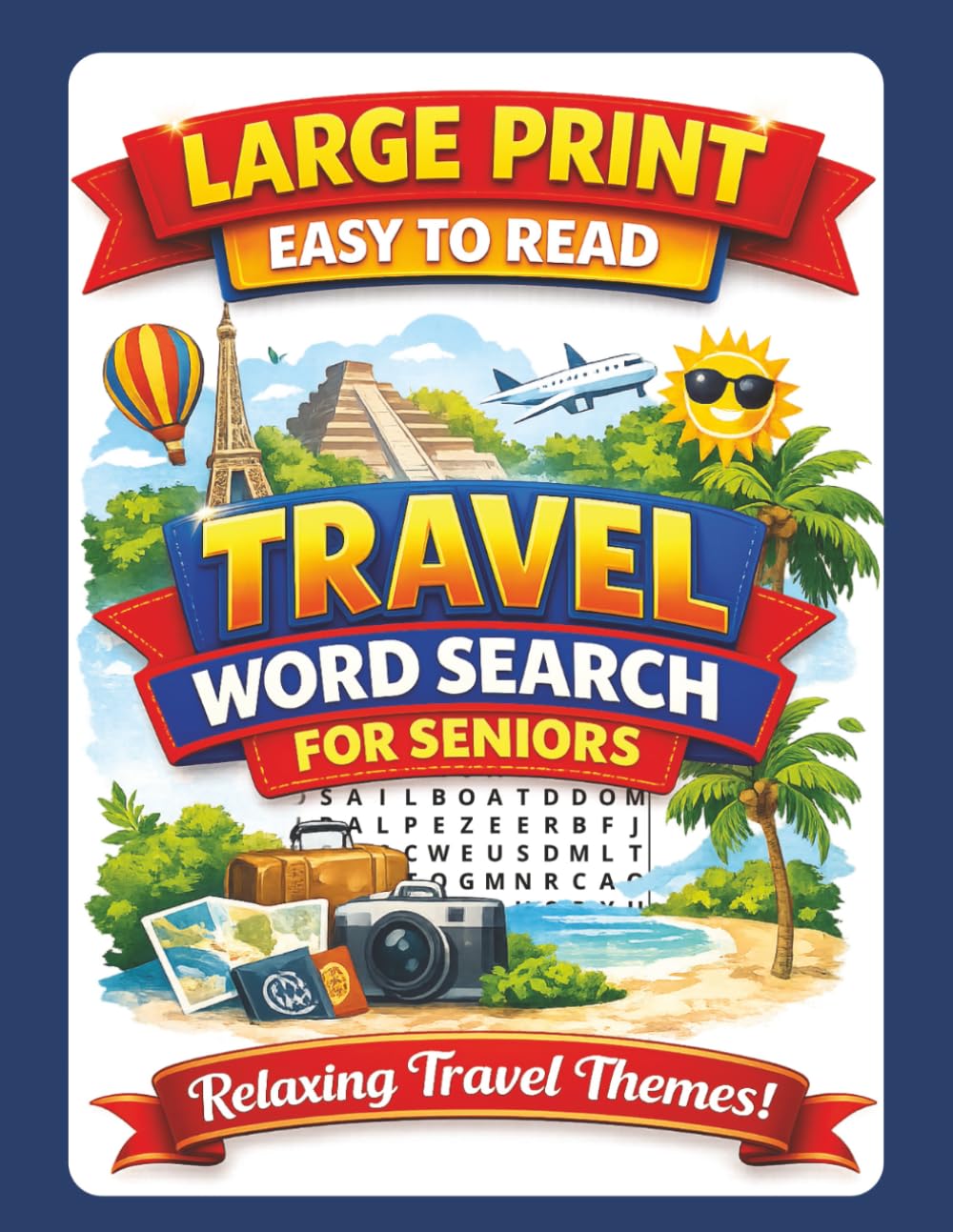 Travel Word Search for Seniors: Large Print Bold and Easy to Read Word search Puzzles with Relaxing Travel Themes for Adults and Seniors