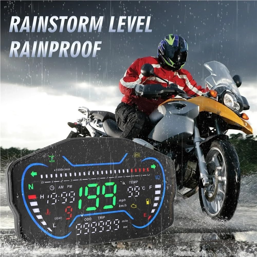 Moto velocímetro Digital para motocicleta, tablero LED, tacómetro de