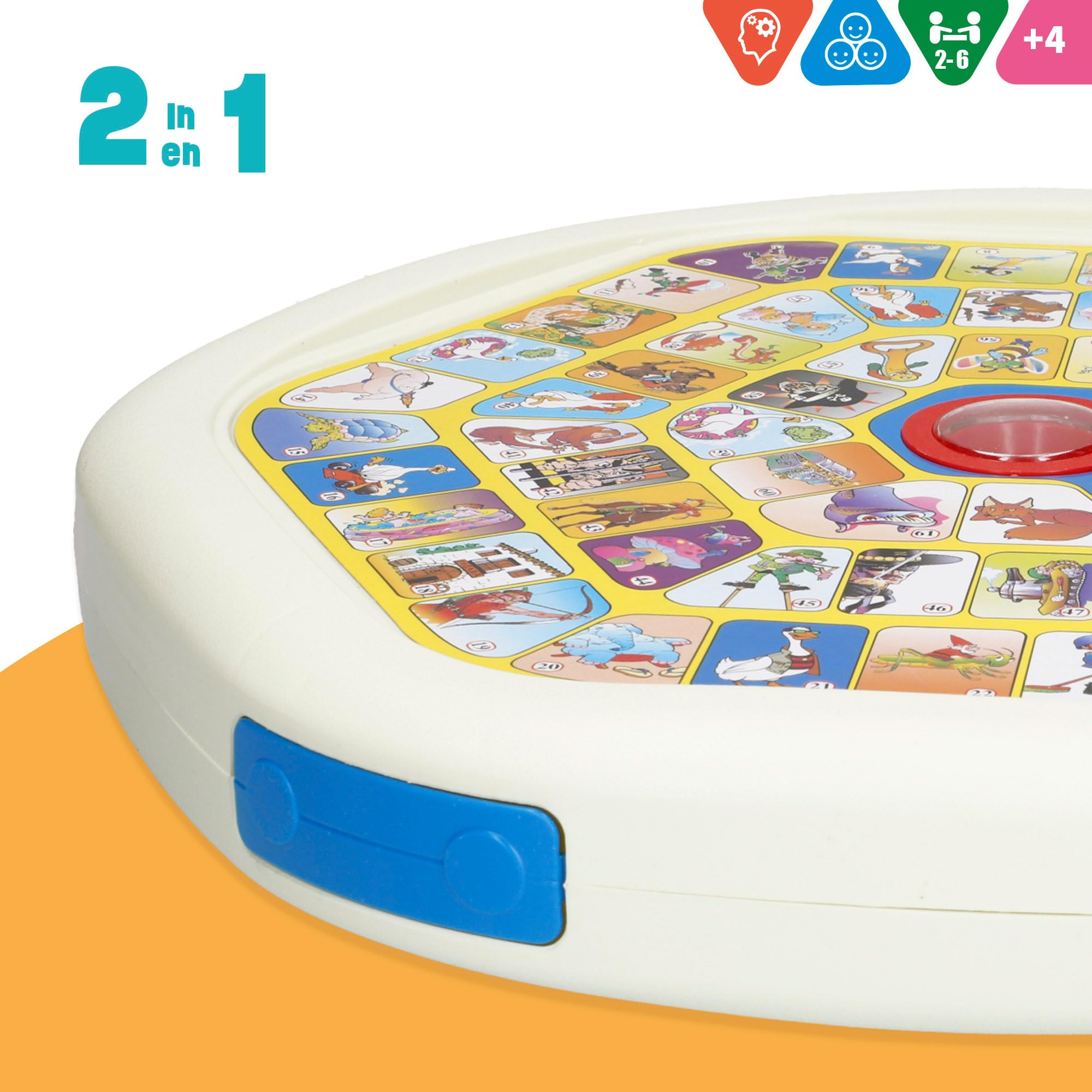 COLORBABY Juego parchís y oca automático, 2 en 1, Dados automáticos, 2-6 Jugadores, Juguetes clásicos, Juegos de Mesa, +4 años (47948)