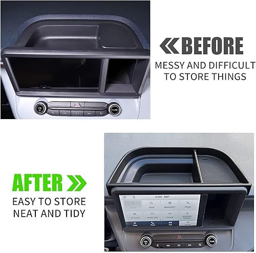 Miniatura 6 de (con 2 alfombrillas antideslizantes para consola central, bandeja organizadora para Ford Maverick 2022 2023 2024 Hybrid XL XLT Lariat, caja de
