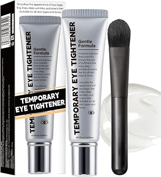 Instant Firm Temporary Eye Tightener with Brush,Perfection Eye Tightener,Instant Temporary E/ye Bag T/ightener,E/ye Tightening Cream with Smoothing Formula,Visibly Reduce Fine Lines Wrinkles 20g