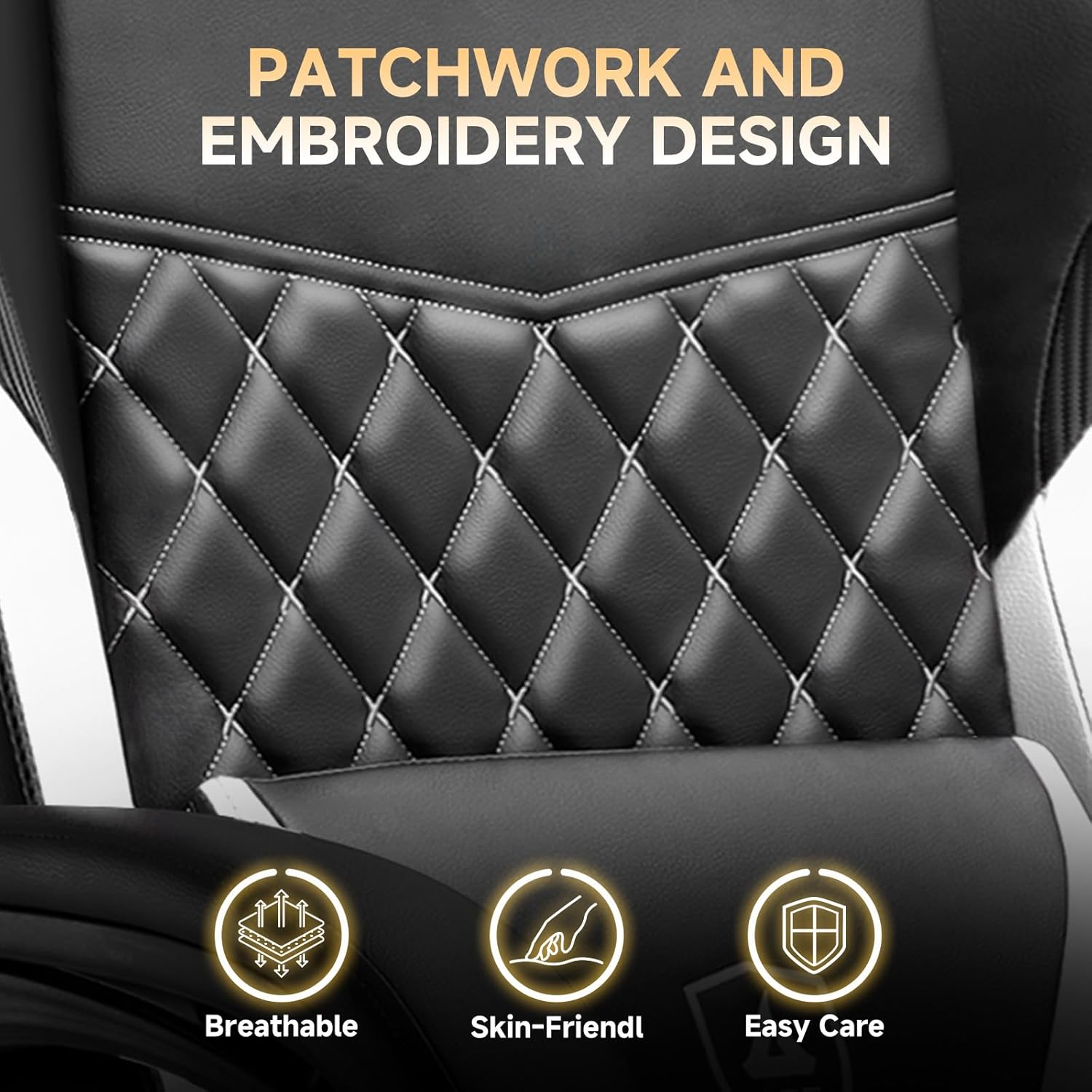 GTPLAYER Gaming Chair, High Back Leather Computer Gaming Chair with Footrest, Ergonomic Height Adjustable Office Chair with Removable Cover and Lumbar Support for Gaming and Work (WT) - Image 7