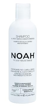 Noah - 1.7 Fortifying Shampoo with Black Pepper and Peppermint - Natural Daily, Detox, Vegan, Cruelty Free, Gentle Scalp Exfoliating, Eucalyptus Oil Shampoo, 8.45 fl.oz.