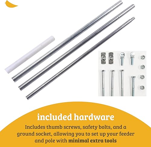 Miniatura 7 de Birds Choice Purple Martin Bird House - Poste telescópico de 3 secciones, 12.5 pies, accesorios de alta resistencia, color gris