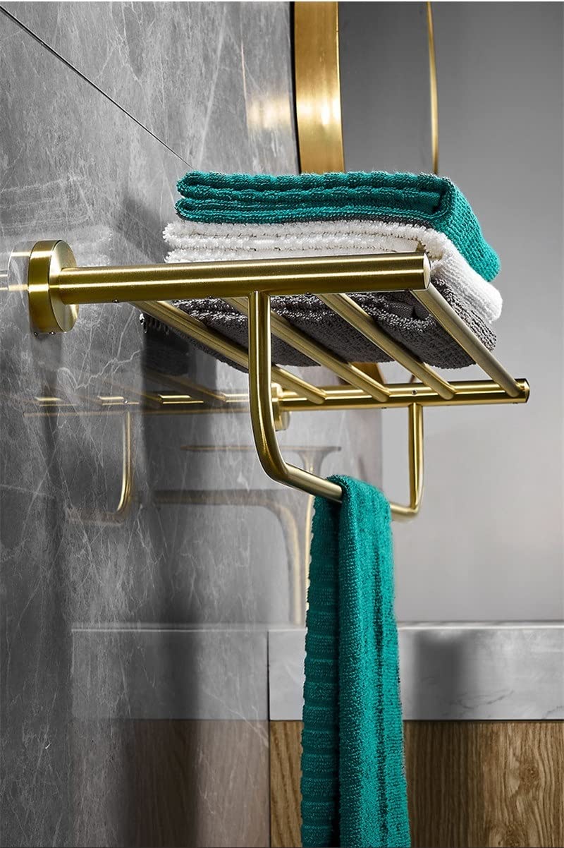 Toallero baño, toallero montado en la Pared, Accesorios Oro Cepillado, Barra toallero Acero Inoxidable 304, Estante, toallero, Accesorios baño