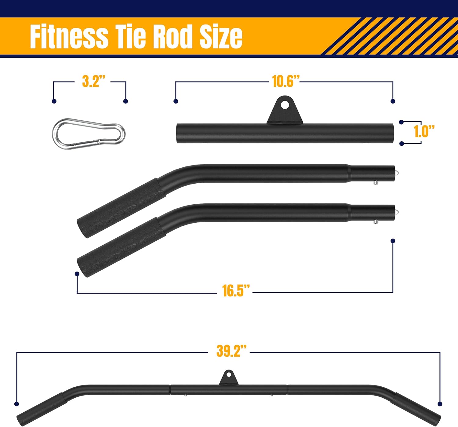 ZXY 39" Home Gyms Fitness Tricep Press Down Bar LAT Pulldown Bar Handle Attachment for Pulley System Cable Machine with Rubber Handgrips for Gym, Strength Workout, Body Training, Muscle Building : Sports & Outdoors