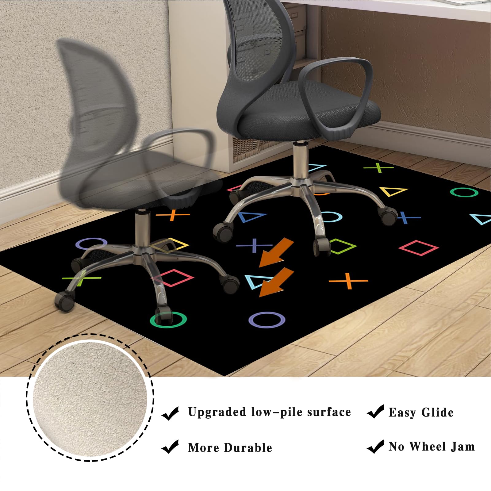 Esterilla Silla Alfombrilla Protectora Para Silla Artwelt - Transparente,  2mm, 100x80cm, PVC Resistente Alfombra Pvc 2mm Silla, image size:1601x1601