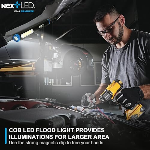 Miniatura 4 de NextLED NT-6615 - Linterna recargable para bolígrafo resistente, 3 luces en 1, luz de inundación, luz UV, linterna de mano de pluma compacta, luz de