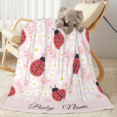 Miniatura 7 de Manta de bebé personalizada con diseño de mariquita para bebés, manta de felpa suave para bebé, niña, bebé, bebé, bebé, bebé, cuna, ducha, regalo,