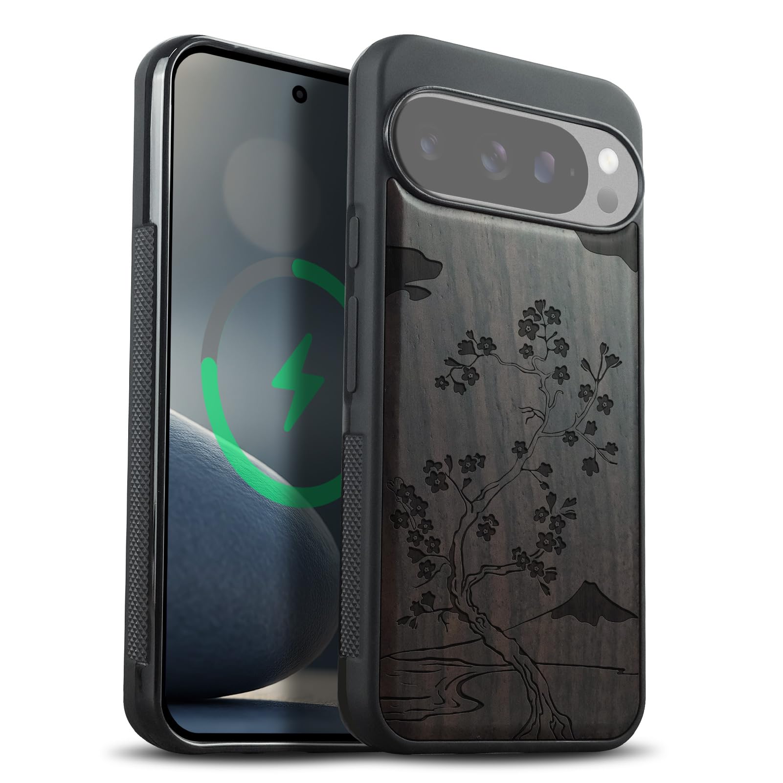 Étui de téléphone antichoc Pixel 10 coque bois anti-rayures - 8