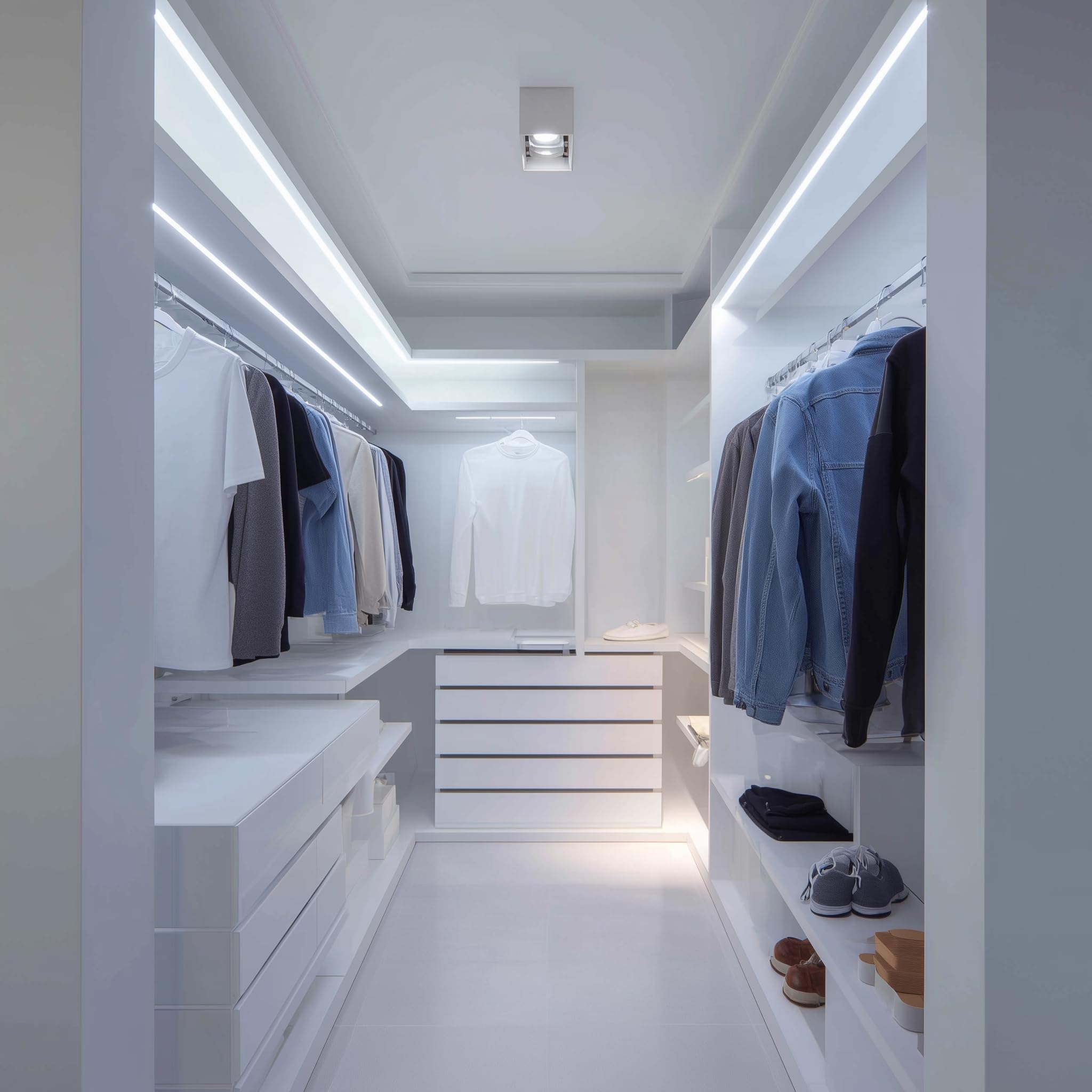 2.5 Metre Beyaz Şerit Led Dokunmatik Anahtar Tak Çalıştır Hazır Set Adaptör Dahil, Açma-Kapama, Parlaklık Ayarı Yapılabilir, Mutfak, Tezgah, Dolap içi, Ayna, Tv Ünitesi Aydınlatma