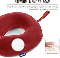 Vista 10 de Fabuday Memory Foam Neck Pillows for Travel - Airplane Pillows for Sleeping with Attachable Snap Strap Soft Washable Cover, Flight Pillow for Pink