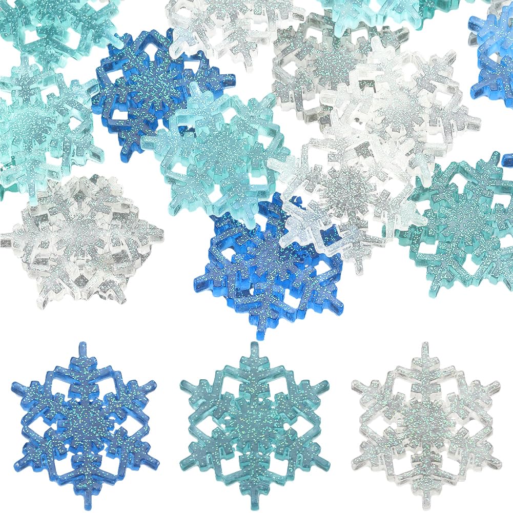 Cabujones de nieve de resina multi tamaño para decorar álbumes de recortes y mesas navideñas