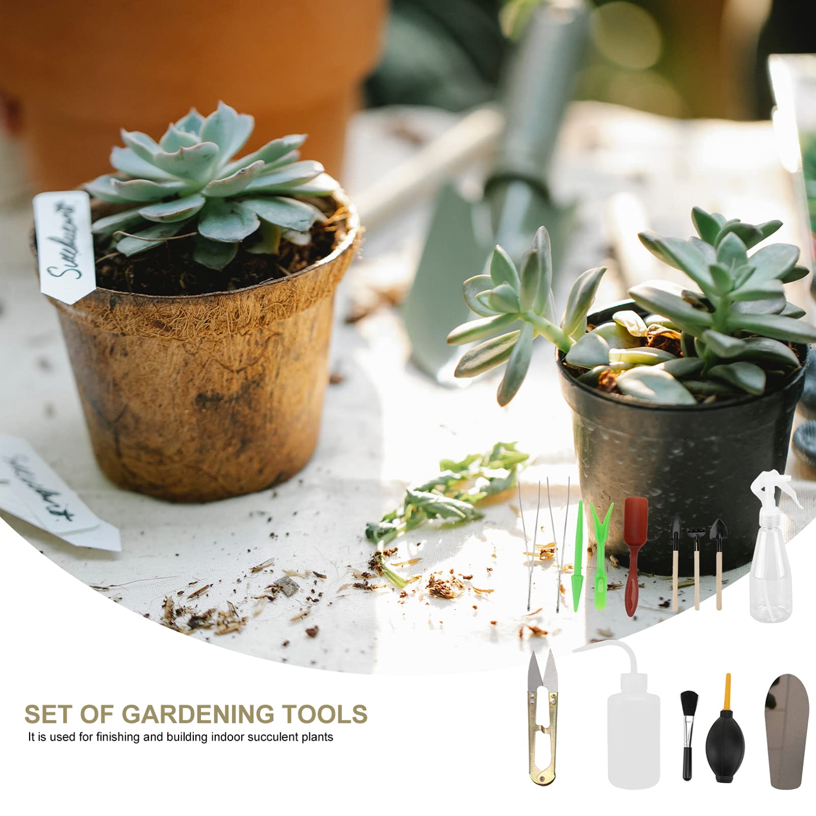 YARNOW 3 Set set di attrezzi da giardino per decorazione ricaricabile Alto J forbice giardinaggio kit giardinaggio spatole atomizzatore strumenti da giardinaggio riser succulento plastica