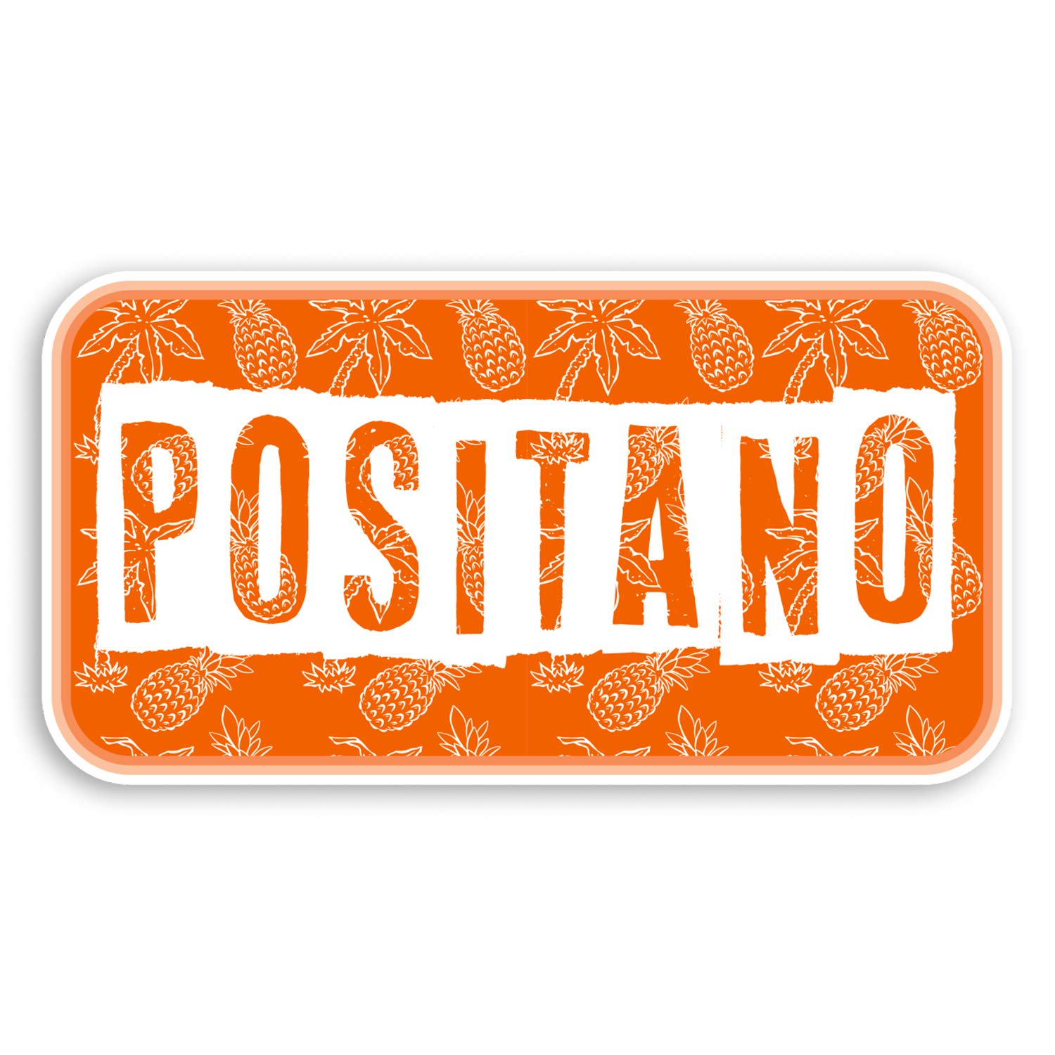 Destination Vinyl Ltd Multi 2 X 10Cm Tropical Positano Vinyl Stickers - Italy Travel Luggage Sticker #31475 (10Cm Wide)