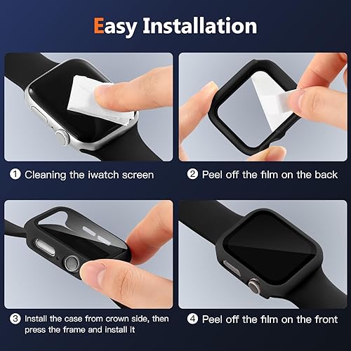 Miniatura 9 de Charlam-Funda de policarbonato duro compatible con Apple Watch de 45 mm, series 7, 8, protector de pantalla, ultradelgada, cobertura completa,