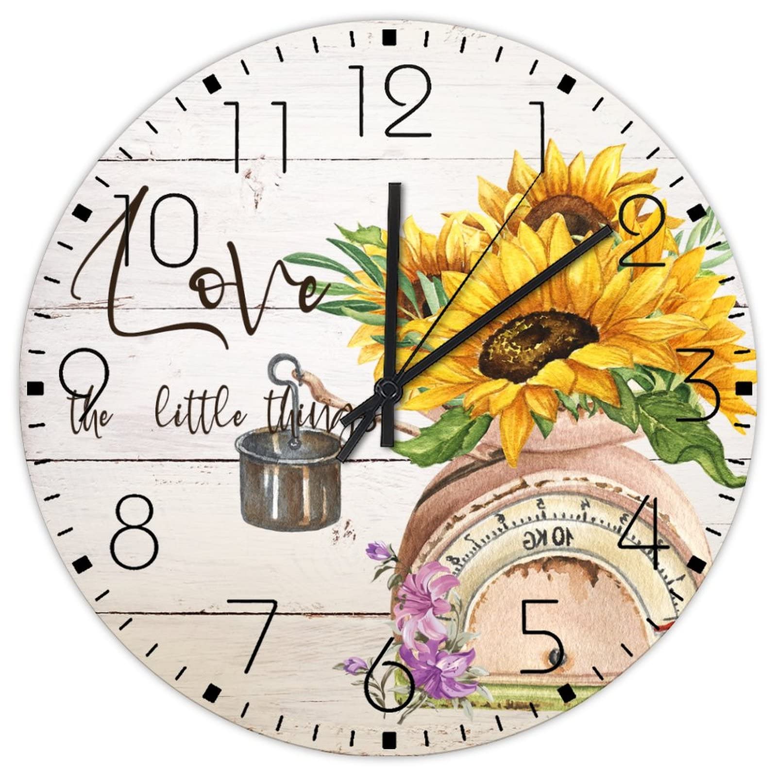 Horloge murale en bois fleurie pour une salle de bain moderne