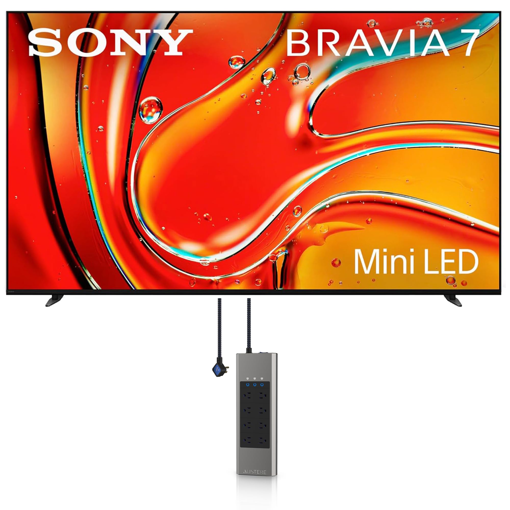Sony K85XR70 85 Inch 4K Bravia LCD Mini LED Full Array HDR Google TV with an Austere 5S-PS8-US1