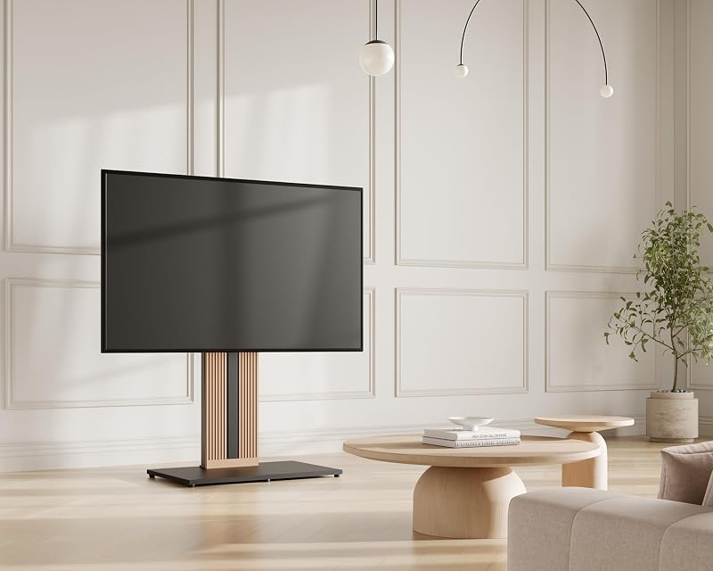 FITUEYES Floor TV Stand for 55-88 Inch TVs with Hidden Back Storage,Black image 3