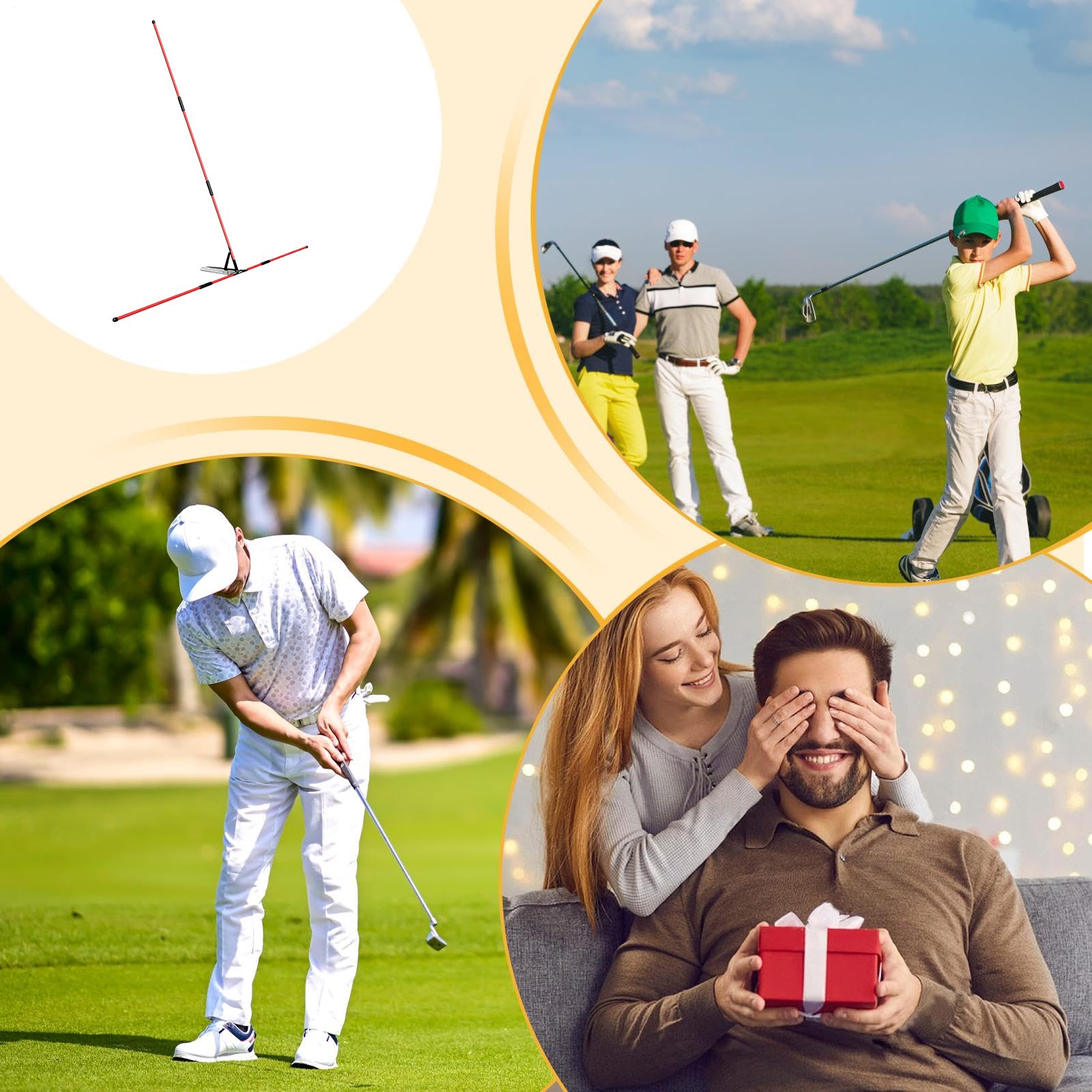 Generisch Allineamento di bastoncini da golf, bastoncini di allineamento del golf – Allineamento multifunzione portatile | Sport e intrattenimento per famiglia, amici, casa, professionisti