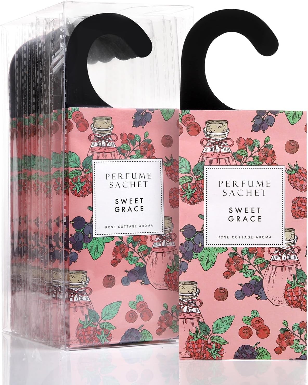 ROSE COTTAGELarge 12 Packs Sweet Grace Hanging Closet Deodorizer Air Freshener Long Lasting Scented Sachets Smell Goods for House