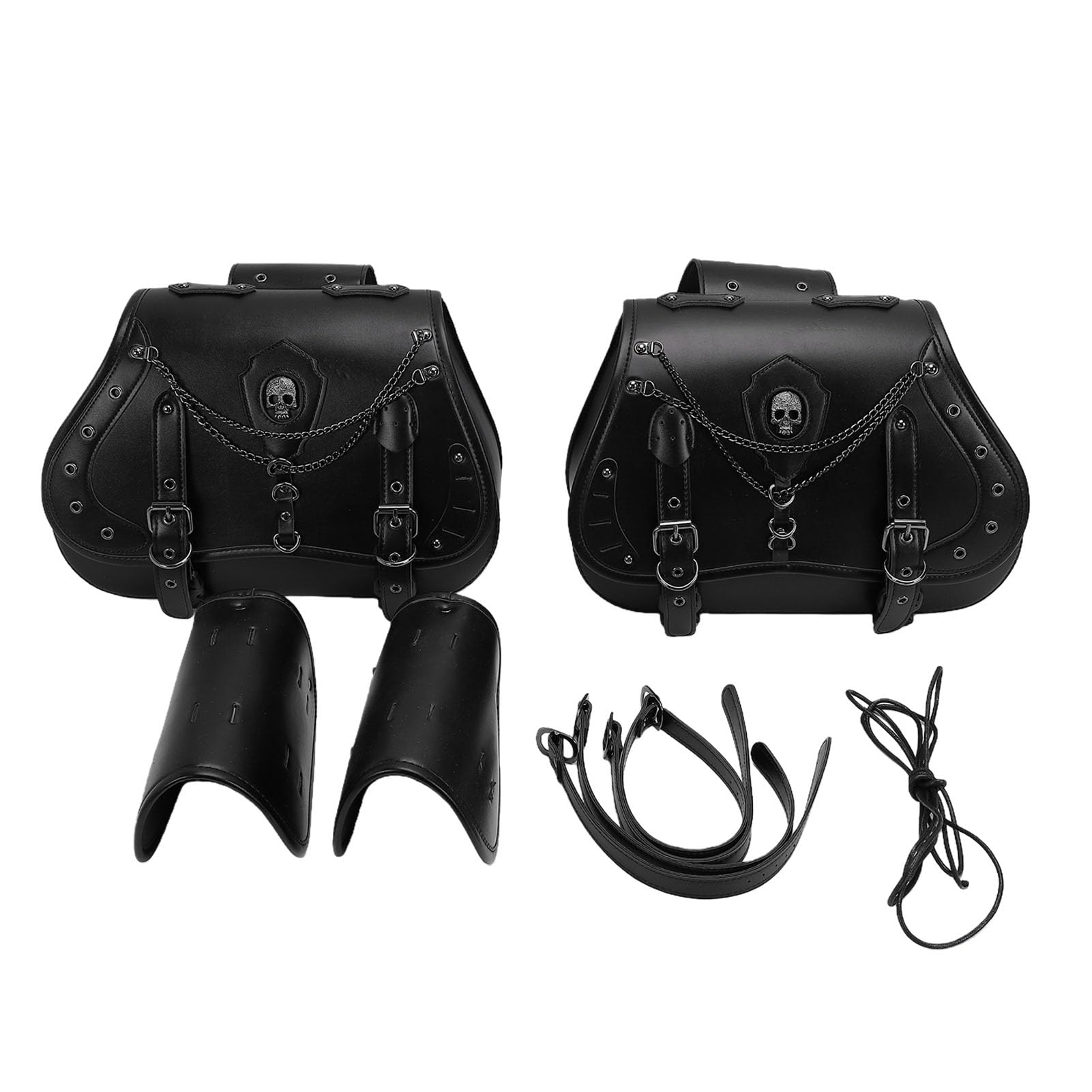 Aramox Alforjas para Motocicleta, 30L Gran Capacidad Resistentes Al Agua de PU Cuero con Portavasos de Liberación Rápida para la Mayoría de Las Motocicletas