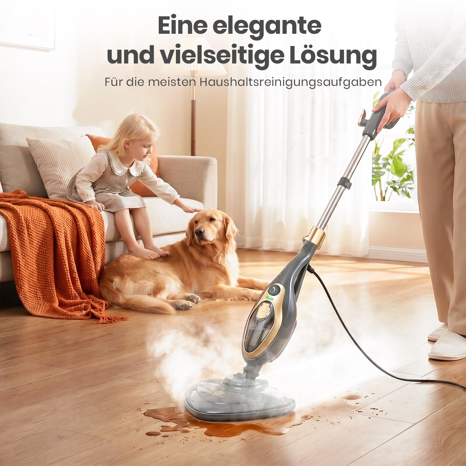 Limpiador de vapor 12 en 1, mopa de vapor, 1500 W, suelo multifuncional y limpiador a vapor de mano, con depósito de agua de 380 ml y calentamiento rápido de 25 segundos, incluye 12