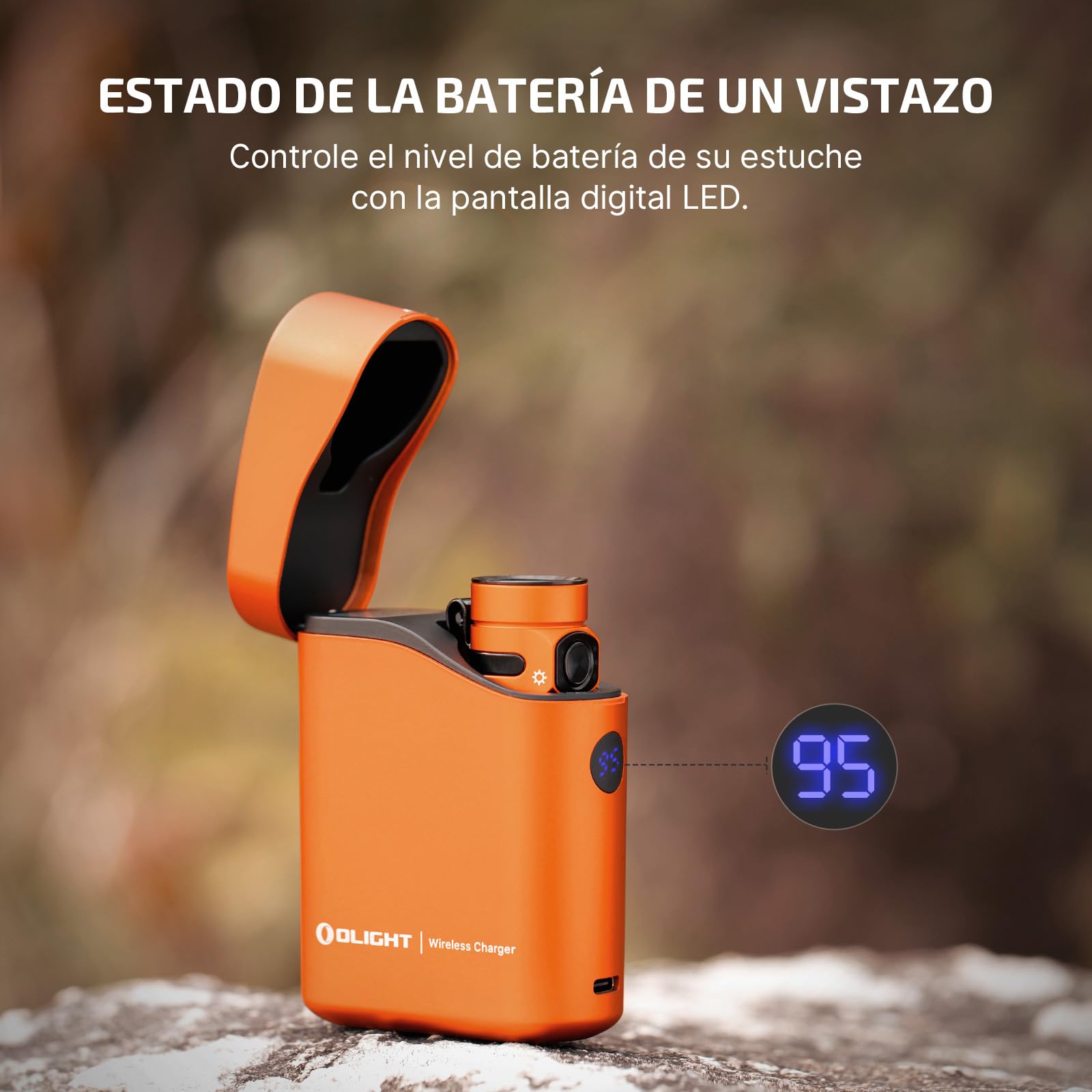 OLIGHT Baton4 kit Linterna LED Recargable Alta Potencia de 1300 Lúmenes 170 Metros Impermeable con Type-C Compatible con Baton 4/3 S1R II y Perun 2 Mini (Naranja)