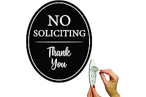 "No Soliciting Sign" Adheres to Any Surface with 3M Self Adhesive