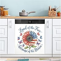 Vista 10 de 4th of July Cowboy Red Print Dishwasher Magnet Cover Decorative Magnetic Sticker Refrigerator Panel Door Decal for Kitchen Home Cabinet 23" W * 26" H