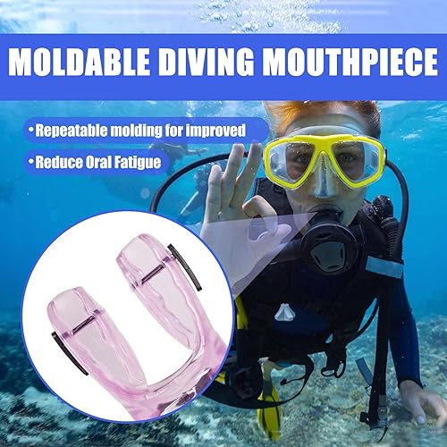 Miniatura 2 de JUSTOOP Boquilla de buceo moldeable, regulador de boquilla de snorkel moldeable TPE con regulador, boquilla de buceo regulador de repuesto,