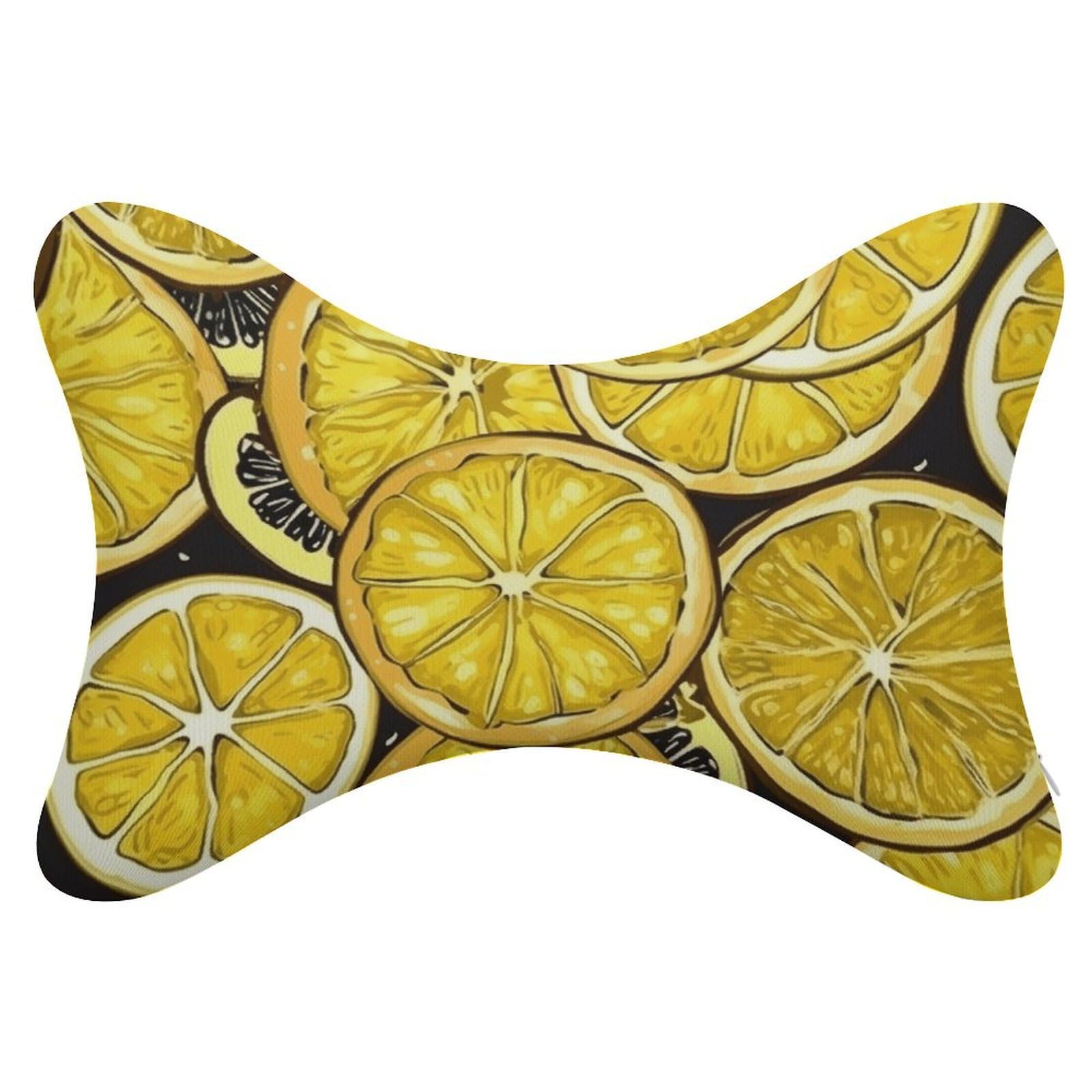 Adfgyerh Style Sliced Lemon Wallpaper Pillow ，Memory Foam Pillow Core，Cushion,Provide Neck Support，Car Pillows For Travel Car Seats And Home Offices.